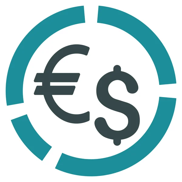 Valuta Diagram platte Vector Icon — Stockvector