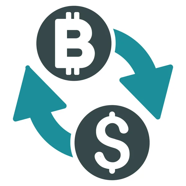 Dollar Bitcoin Exchange Flat Vector Icon — Stock Vector