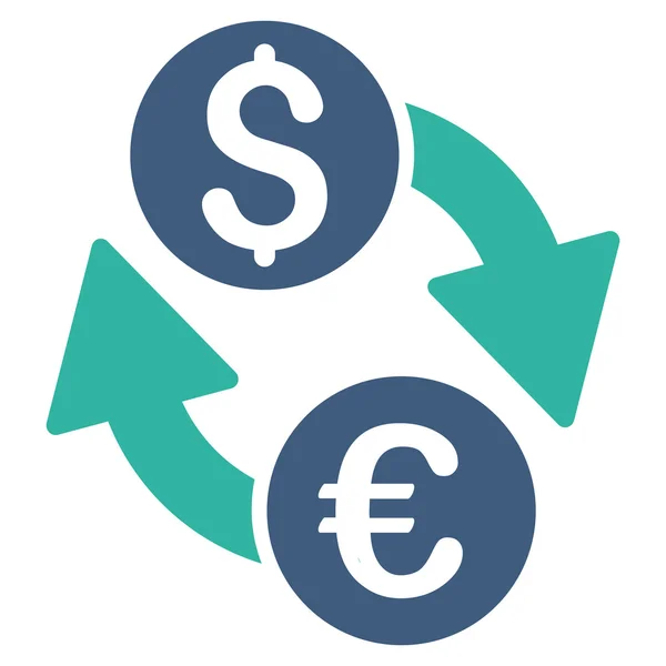 Euro-Dollar-Wechselkurs flache Vektorsymbole — Stockvektor