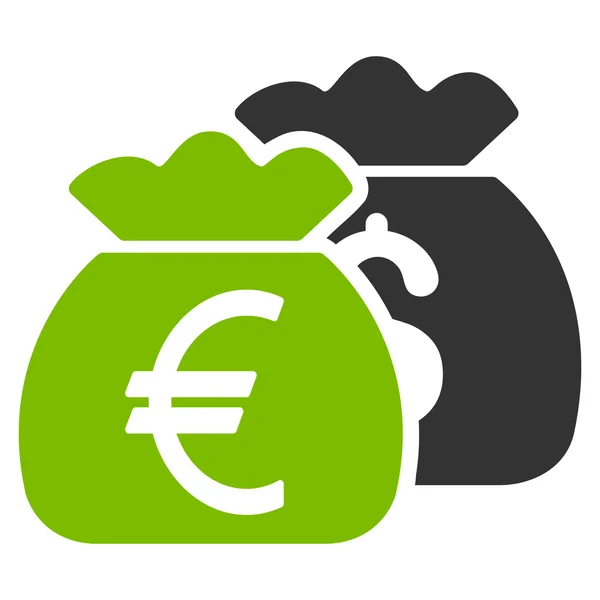 欧元的钱袋子平面矢量图标 — 图库矢量图片