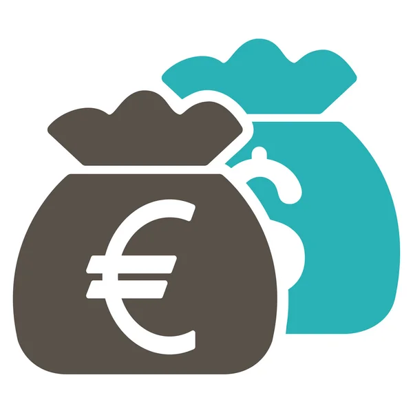 Euro geld zakken platte Vector Icon — Stockvector