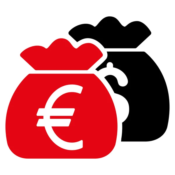 Euro bolsas de dinero plana Vector icono — Archivo Imágenes Vectoriales