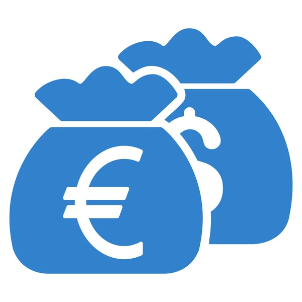 Ícone de vetor plana do euro dinheiro sacos —  Vetores de Stock