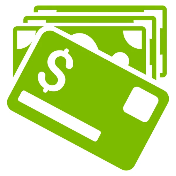 Τραπεζογραμμάτια και κάρτα εικονίδιο επίπεδη διάνυσμα — Διανυσματικό Αρχείο