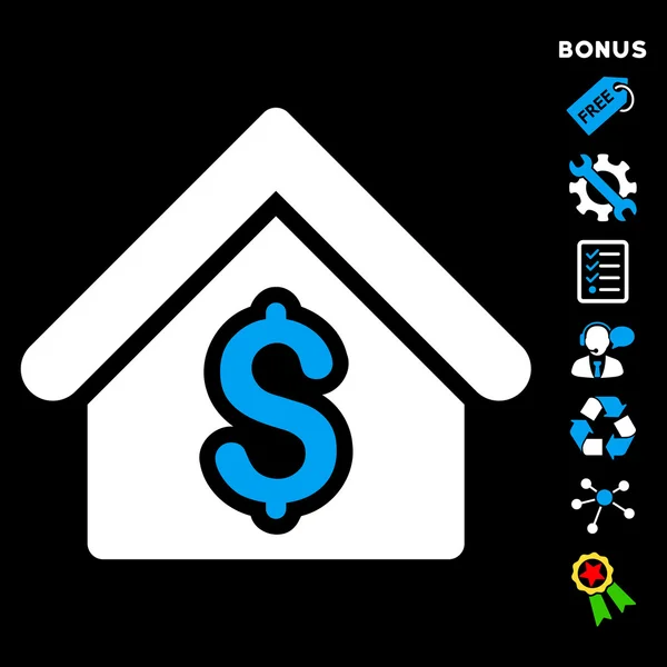 Icône vectorielle plat de location de maison avec bonus — Image vectorielle