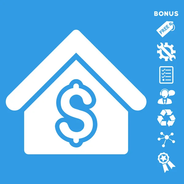 House Rent Flat Vector Icon With Bonus — Stock Vector