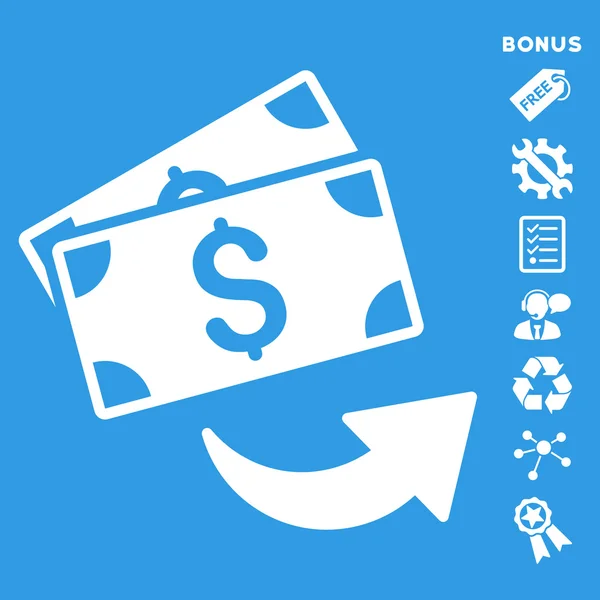 Stuur geld platte Vector Icon met Bonus — Stockvector