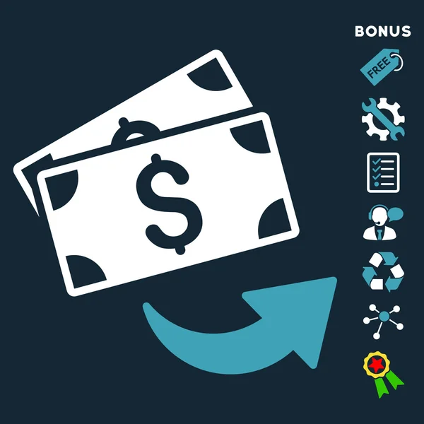 Wyślij pieniądze płaskie wektor ikona z Bonus — Wektor stockowy