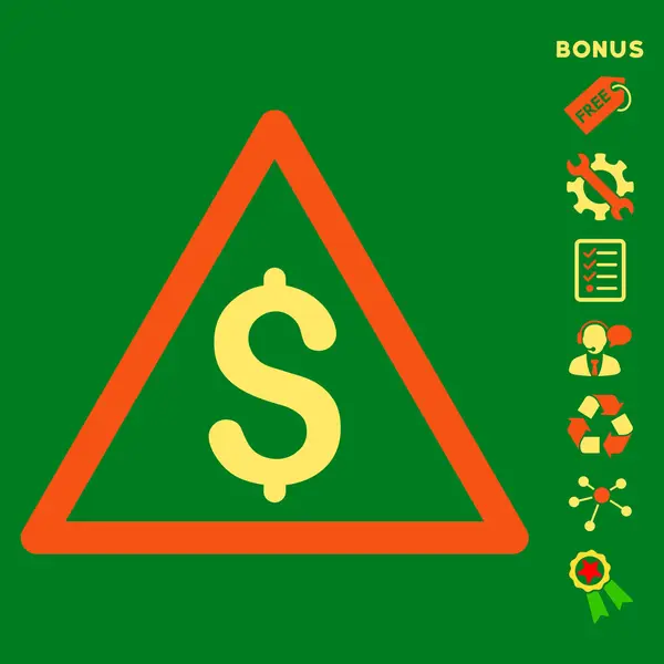 Money Warning Flat Vector Icon With Bonus — Stock Vector