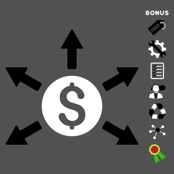 Icono de vector plano de retiro con bono — Archivo Imágenes Vectoriales