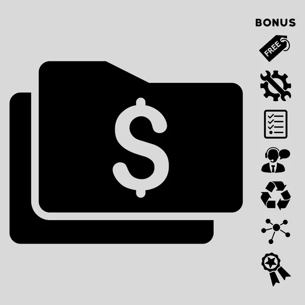 Wallet Flat Vector Icon With Bonus — Stock Vector