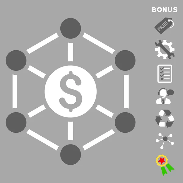 Finanzielle radiale Schema flache Vektor-Symbol mit Bonus — Stockvektor