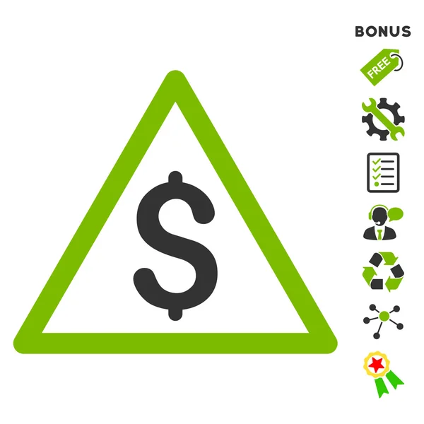 Money Warning Flat Vector Icon with Bonus — стоковый вектор