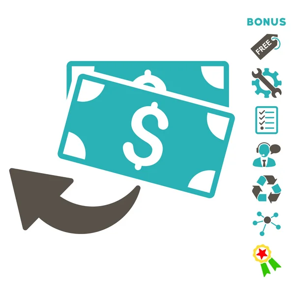 Icône vectorielle plate Cashback avec bonus — Image vectorielle