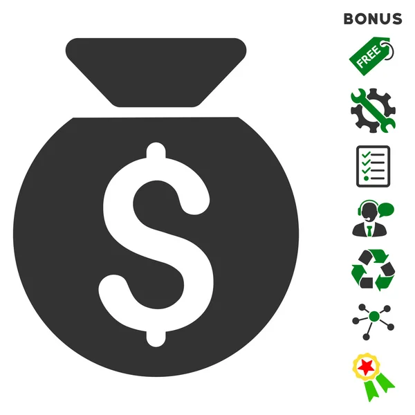 Capital financier Icône vectorielle plate avec bonus — Image vectorielle