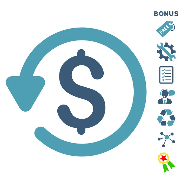 Refund Flat Vector Icon with Bonus — стоковый вектор