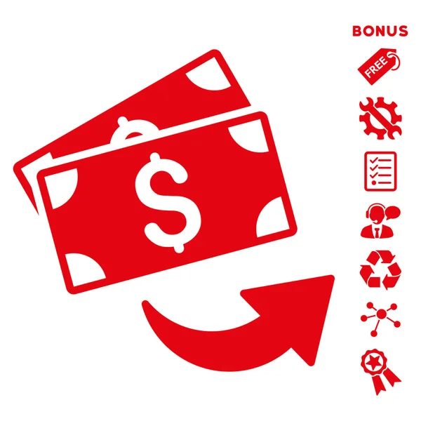 Send Money Flat Vector Icon With Bonus — Stock Vector