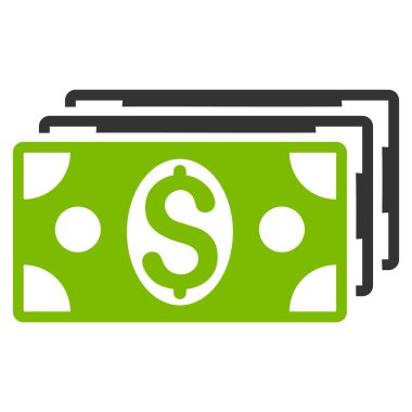 Doları banknot düz glif simgesi