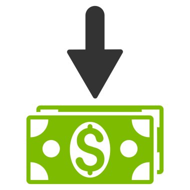 Doları banknot düz glif simgesini