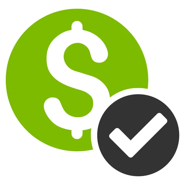 Approved Payment Flat Glyph Icon — Stock Photo, Image