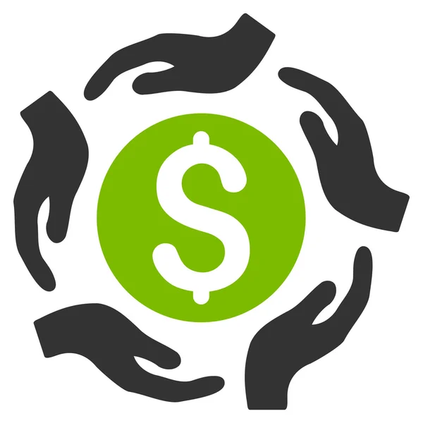 Money Care Hands Flat Glyph Icon — Stock Photo, Image