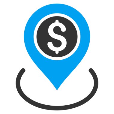 Banka düz vektör simgesi yerleştir