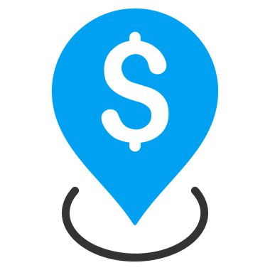 Banka yerleşim düz vektör simgesi