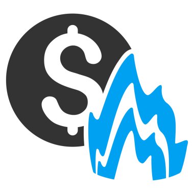 Yangın felaketi fiyat düz vektör simgesi