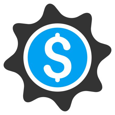 Para etiket düz vektör simgesi