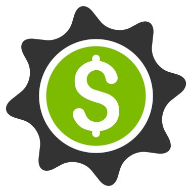 Para etiket düz vektör simgesi