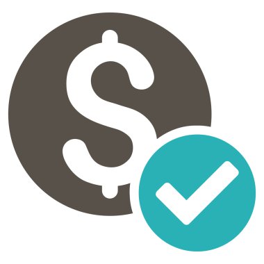 Onaylanmış ödeme düz vektör simgesi