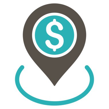 Banka düz vektör simgesi yerleştir