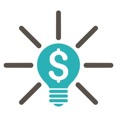 İş fikri ampul düz vektör simgesi