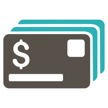 Kredi kartları düz vektör simgesi