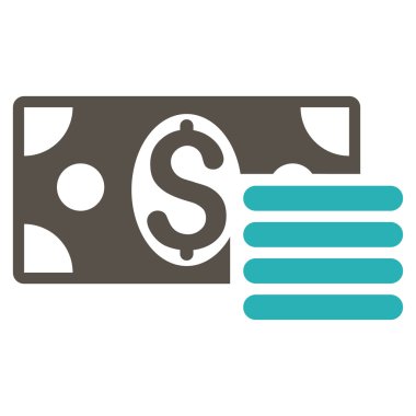 Doları nakit düz vektör simgesi