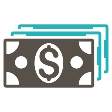 Doları banknot düz vektör simgesi