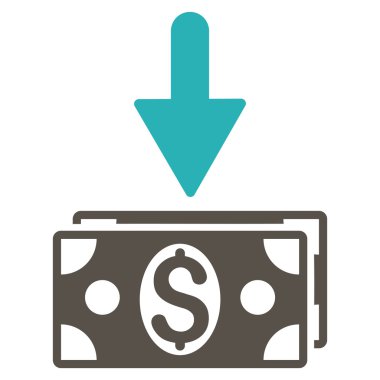 Doları banknot düz vektör simge olsun