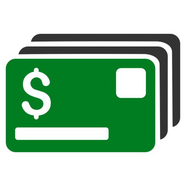 Kredi kartları düz vektör simgesi