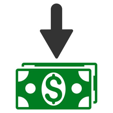 Doları banknot düz vektör simge olsun