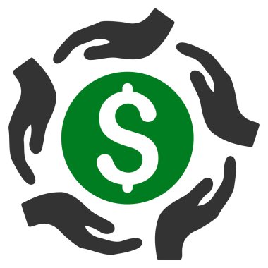 Para bakım el düz vektör simgesi