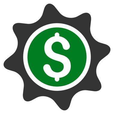 Para etiket düz vektör simgesi