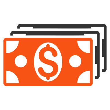 Doları banknot düz vektör simgesi