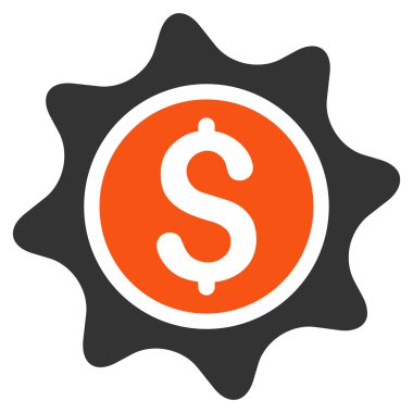 Para etiket düz vektör simgesi