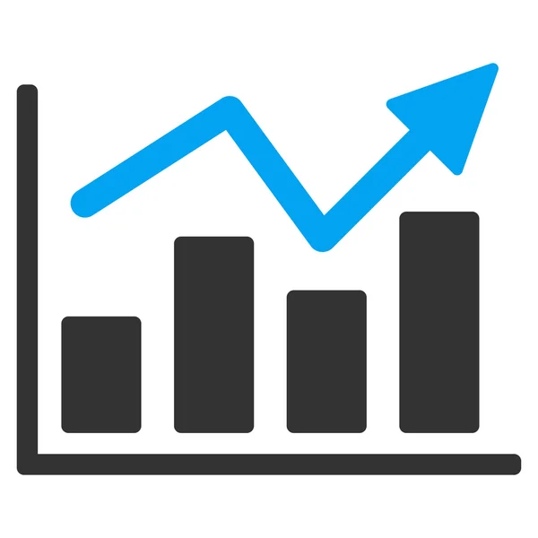 Balkendiagramm Trend flache Vektorsymbol — Stockvektor