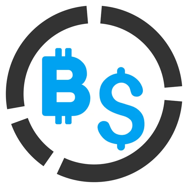 Bitcoin Diagrama Financeiro Flat Vector Icon — Vetor de Stock