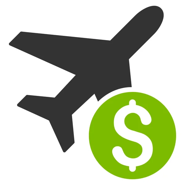 Ikona wektor płaski cena samolotu — Wektor stockowy