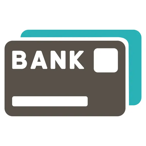Τράπεζα εικονίδιο επίπεδη διάνυσμα κάρτες — Διανυσματικό Αρχείο