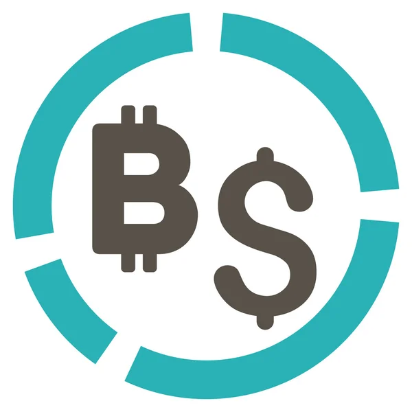 Bitcoin finanční schéma plochý vektorové ikony — Stockový vektor