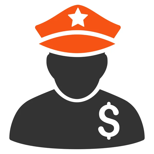 Policía Financiero Flat Vector Icon — Archivo Imágenes Vectoriales