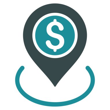 Banka düz vektör simgesi yerleştir